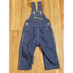 Key Imperial Overall Bibs Toddler 18 Months Snap‎ Legs Denim Darker Blue Nice